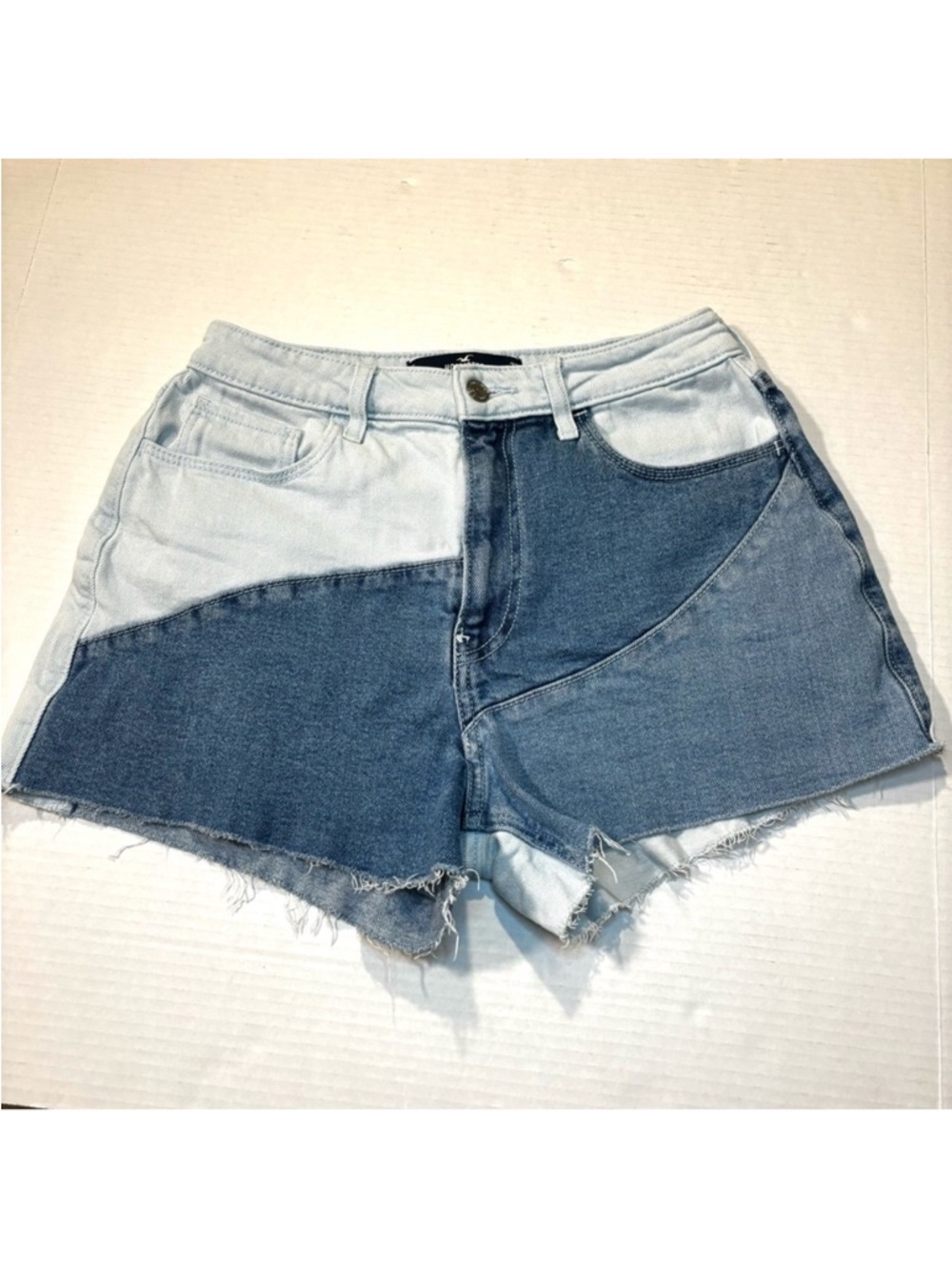 Hollister Color block Ultra High Rise Mom Shorts 3” Patchwork Vintage Stretch 27